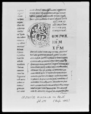 Augustinus, De civitate Dei — Initiale C (um), Folio 214 recto
