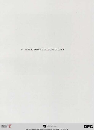 B. Ausländische Manufakturen (Nr. 140-157)