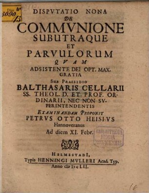De communione subutraque et parvulorum