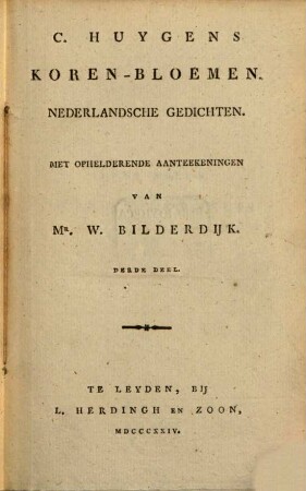 Koren-Bloemen : nederlandsche gedichten, 3