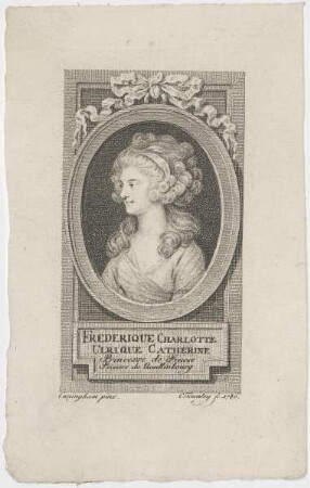 Bildnis der Frederique Charlotte Ulrique Catherine, Princesse de Prusse