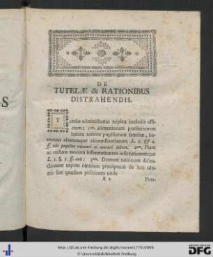De Tutelae Et Rationibus Distrahendis.