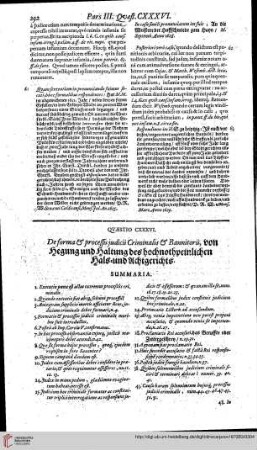 Pars Tertia, Queastio 136 - 139 De Forma et Processu judicii Criminalis et Bannitorii