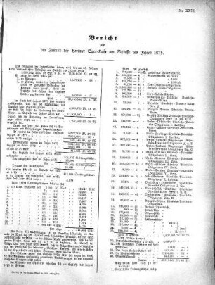 1875: Bericht über den Zustand der städtischen Sparkasse zu Berlin am Schlusse des Jahres ...