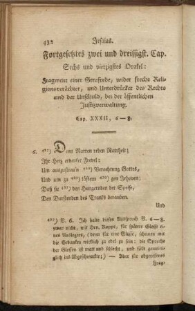 Fortgesetztes zwei und dreissigstes Cap. Sechs und vierzigstes Orakel