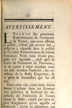 Examen Des Remontrances Du Parlement De Normandie Du 14. Août 1753