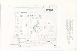 Wohnquartier, Berlin-Wedding (Diplomarbeit bei Willy Kreuer): Läden, Büros, 3. Schulgeschoss, Grundriss 1:200