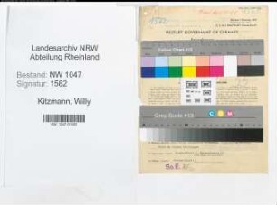 Entnazifizierung Willy Kitzmann , geb. 08.04.1914 (Zollbeamter)
