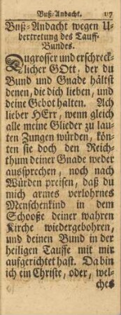 Buß-Andacht wegen Ubertretung des Tauff-Bundes
