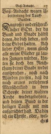 Buß-Andacht wegen Ubertretung des Tauff-Bundes