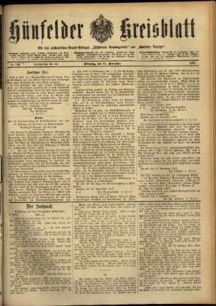 Ausgabe vom Dienstag, den 18. November 1913.