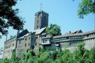 Wartburg von NO mit Elisabethgang (Fachwerk)