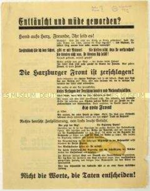 Aufruf des Christlich-sozialen Volksdienstes zur Reichstagswahl am 6. November 1932