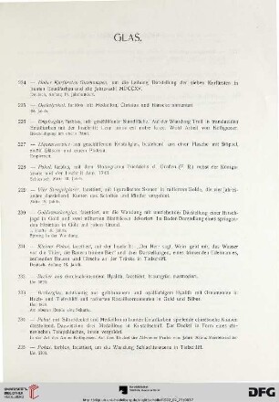 Glas (Nr. 224-250)