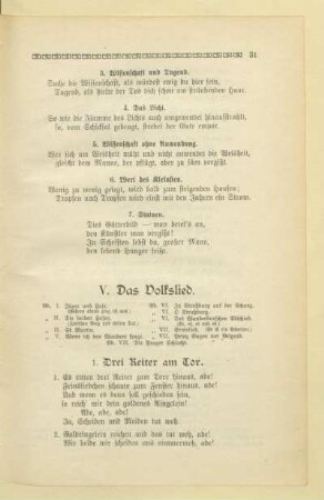 V. Das Volkslied