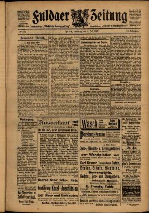 Zweite Ausgabe vom Dienstag, den 09. Juli 1907.