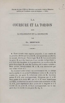 LA COURBURE ET LA TORSION.