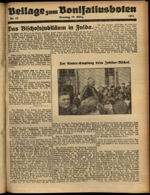 Zweite Ausgabe vom Sonntag, den 27. März 1932.