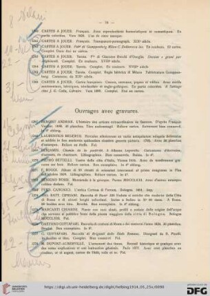 Ouvrages avec gravures (Nr. 1267-1310)
