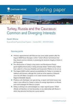 Turkey, Russia and the Caucasus : common and diverging interests