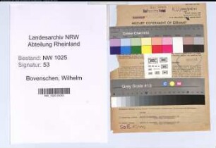 Entnazifizierung Wilhelm Bovenschen , geb. 25.04.1890 (Oberinspektor)