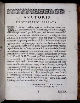 Avctoris protestatio iterata