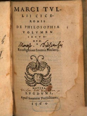 Marci Tvllii Ciceronis De Philosophia, 2