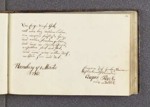 Kaspar Roeck. – Hamburg, 01.03.1780