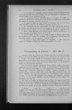Versammlung zu Lübeck. - 1453 Mai 31.