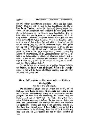 Guten Leistungen. - Kulturarbeit. -Kulturpädagogik