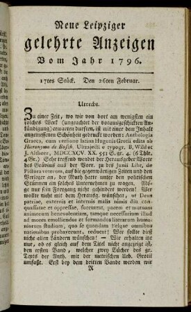 17tes Stück. Den 26ten Februar.