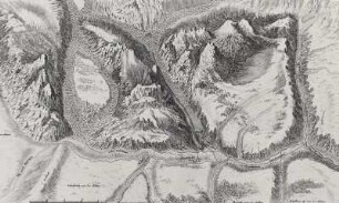 Grundriß der Eistäler und Gletscher im Grindelwald