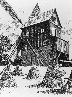 Oderwitz-Oberoderwitz. Neumannmühle, Bockmühle, Zeichnung, Repro