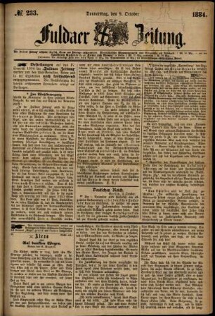 Ausgabe vom Donnerstag, den 09. Oktober 1884.
