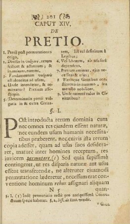 Caput XIV. De Pretio