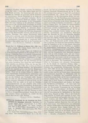 189-191 [Rezension] Jahrbuch der Gesellschaft für die Geschichte des Protestantismus im ehemaligen Österreich; 61. Jahrgang