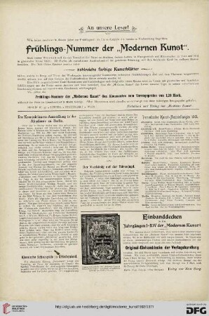 An unsere Leser