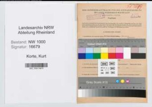 Entnazifizierung Kurt Korte, geb. 28.08.1917 (Zollassistent)