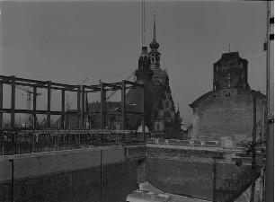 Dresden-Altstadt, Augustusstraße 2. Ständehaus (1901-1907; P. Wallot). Substanzsicherung / Wiederaufbau Dach. Blick über den kleinen Plenarsaal