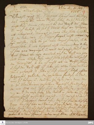 Brief von August Hermann Francke an Anna Magdalena Francke.