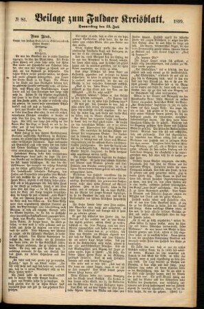 Zweite Ausgabe vom Donnerstag, den 13. Juli 1899.