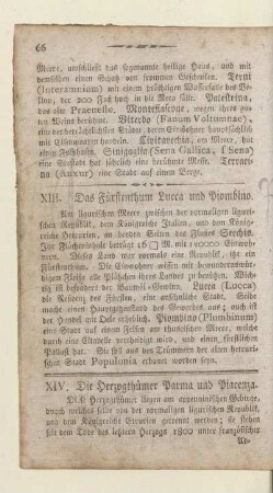 XIV. Die Herzogthümer Parma und Piacenza
