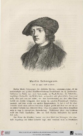 Martin Schongauer : geb. um 1440, † 1488 in Kolmar