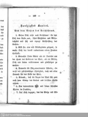 Funfzigstes Kapitel. Von dem Nutzen des Reichthums