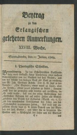 XXVIII. Woche