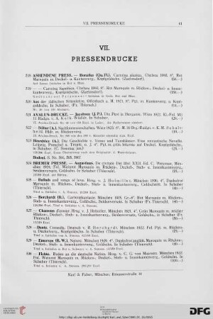 Pressendrucke (Nr. 518-705)
