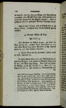 4) Gottes Wille ist frey.