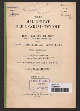 Über die Malignität der Ovarialcystome