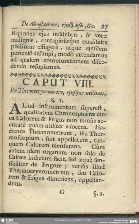 Caput VIII. De Thermocryerometro, ejusque utilitate