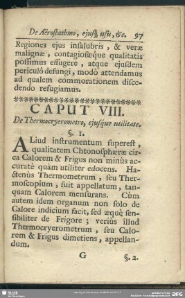 Caput VIII. De Thermocryerometro, ejusque utilitate